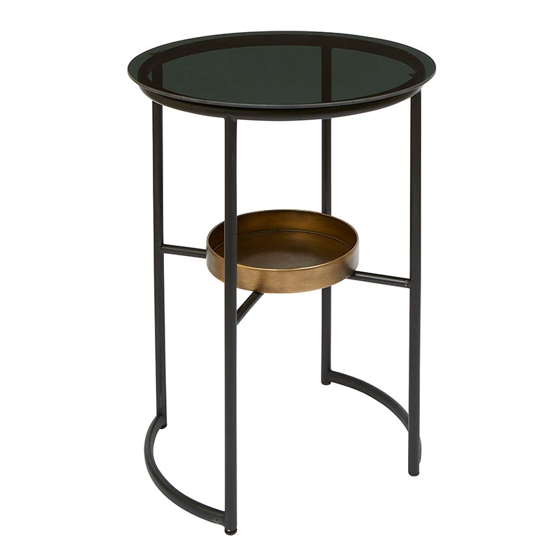 Glass Top 2-Tier Table - Bombay Mercantile