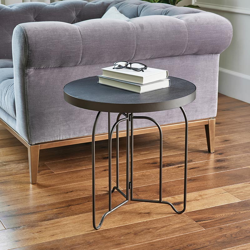 Black Round Metal Table - Bombay Mercantile