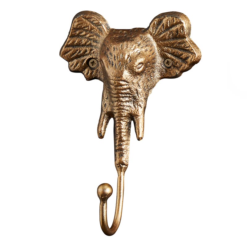 Gold Metal Elephant Hook - Bombay Mercantile
