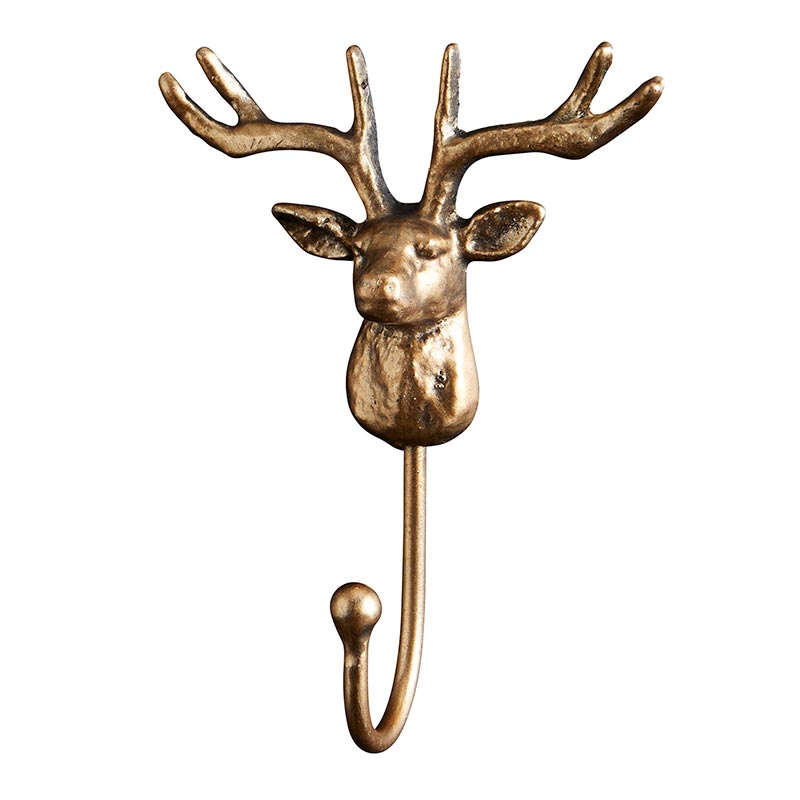Gold Metal Deer Hook - Bombay Mercantile