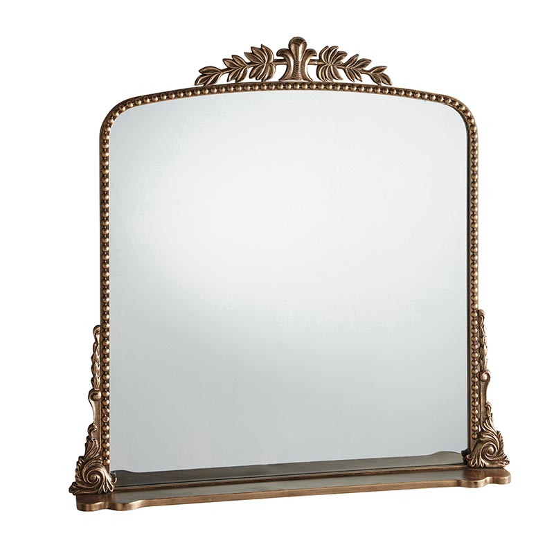 Gold Floral Rimmed Mirror - Bombay Mercantile