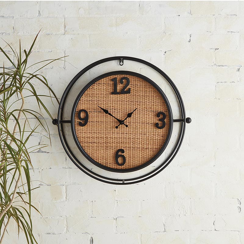 Rattan Wall Clock - Bombay Mercantile