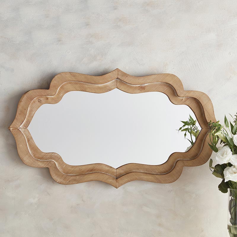Wavy Wood Mirror - Bombay Mercantile