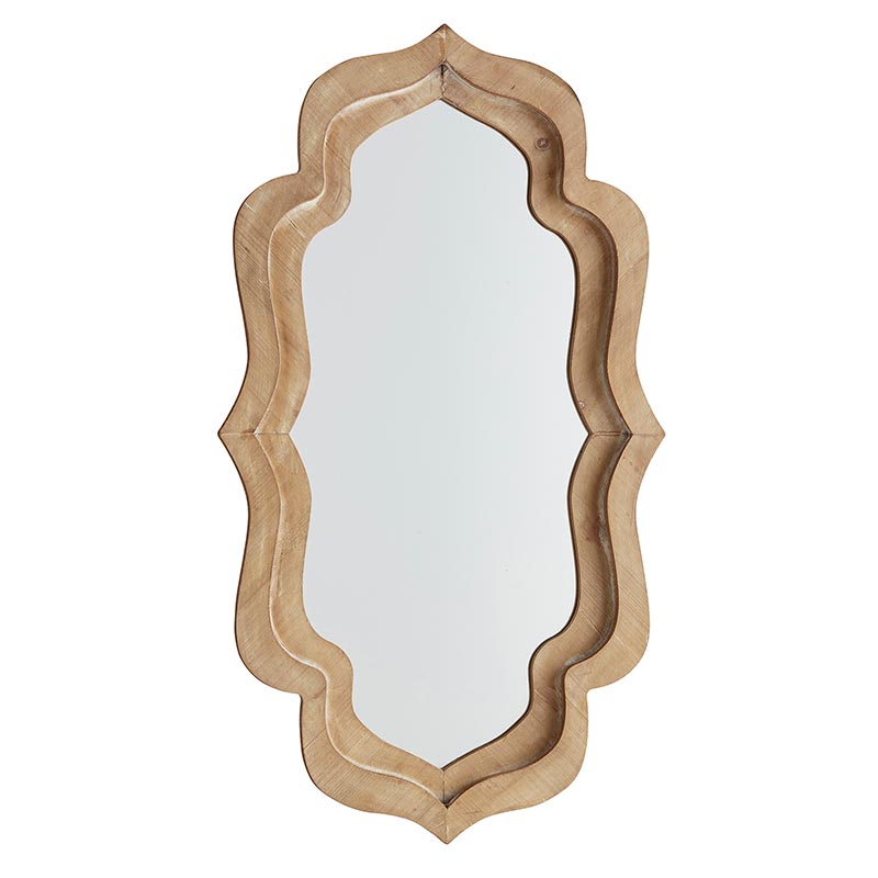 Wavy Wood Mirror - Bombay Mercantile