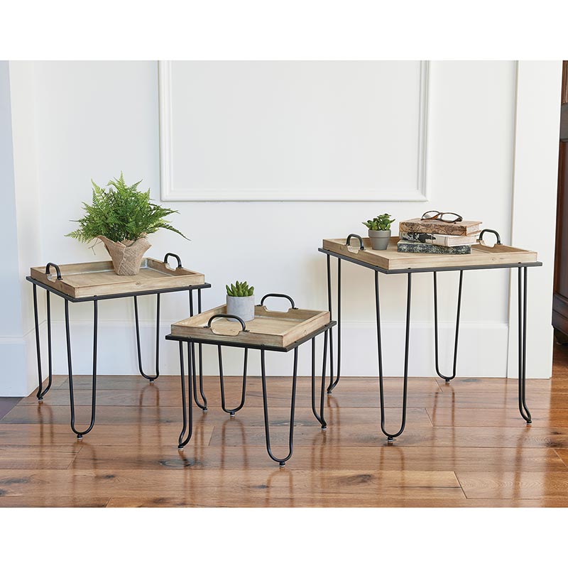 Square Tray Nested Tables - Set of 3 - Bombay Mercantile