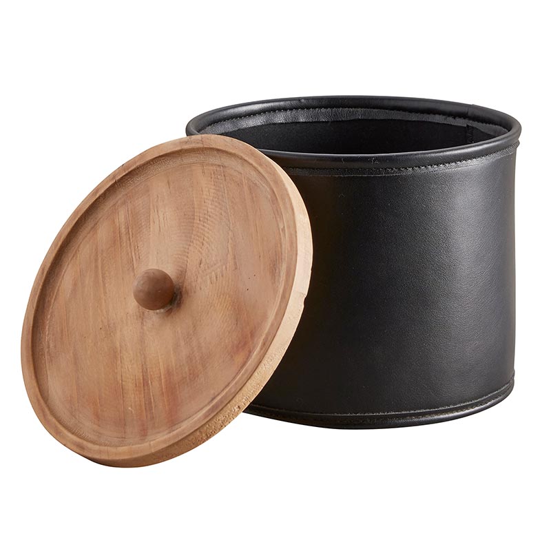 Faux Leather Canisters - Set of 3 - Bombay Mercantile