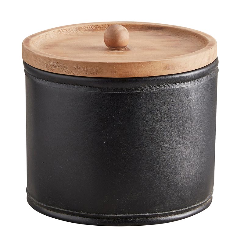 Faux Leather Canisters - Set of 3 - Bombay Mercantile