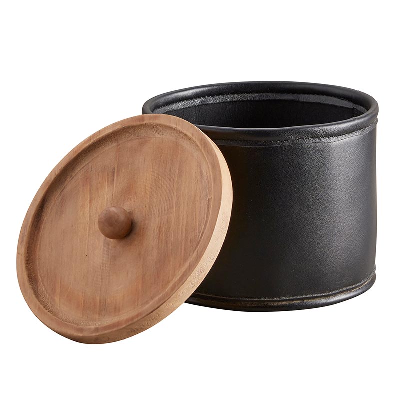 Faux Leather Canisters - Set of 3 - Bombay Mercantile