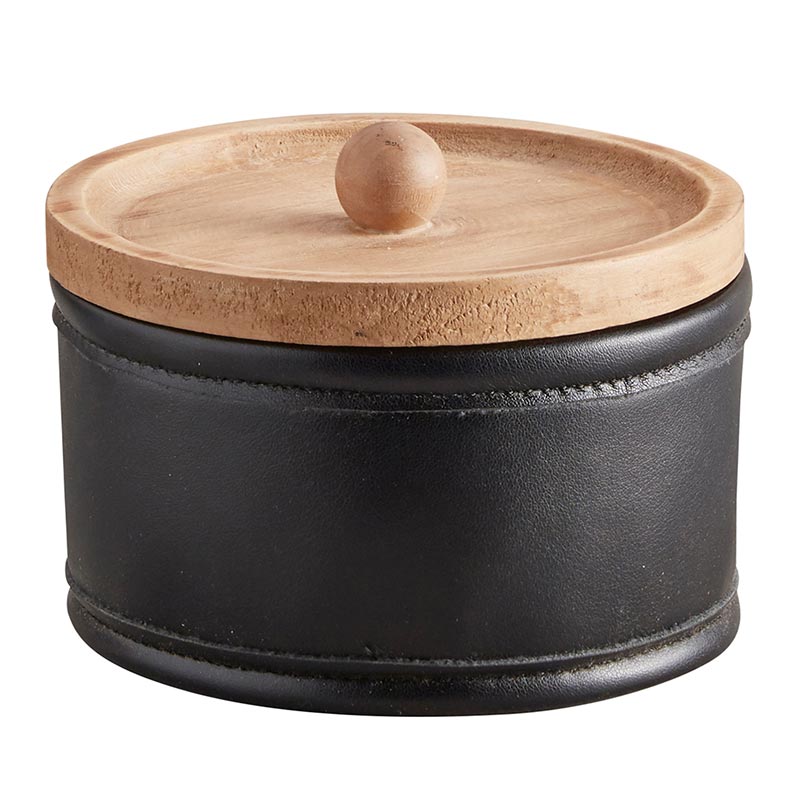 Faux Leather Canisters - Set of 3 - Bombay Mercantile