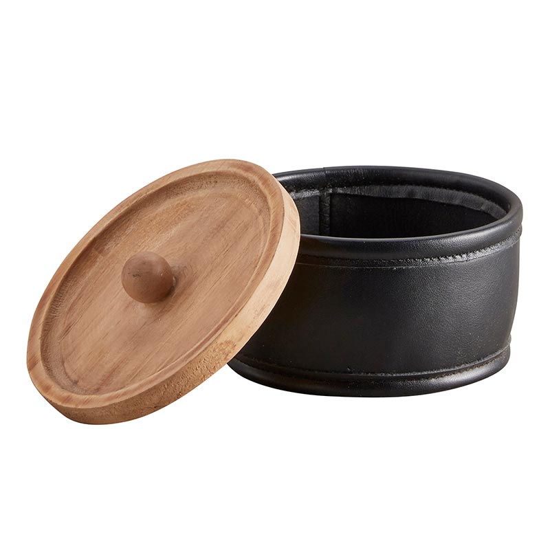 Faux Leather Canisters - Set of 3 - Bombay Mercantile