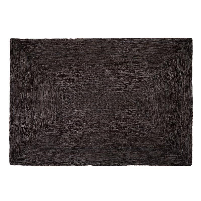 Black Jute Braided Rug - Bombay Mercantile