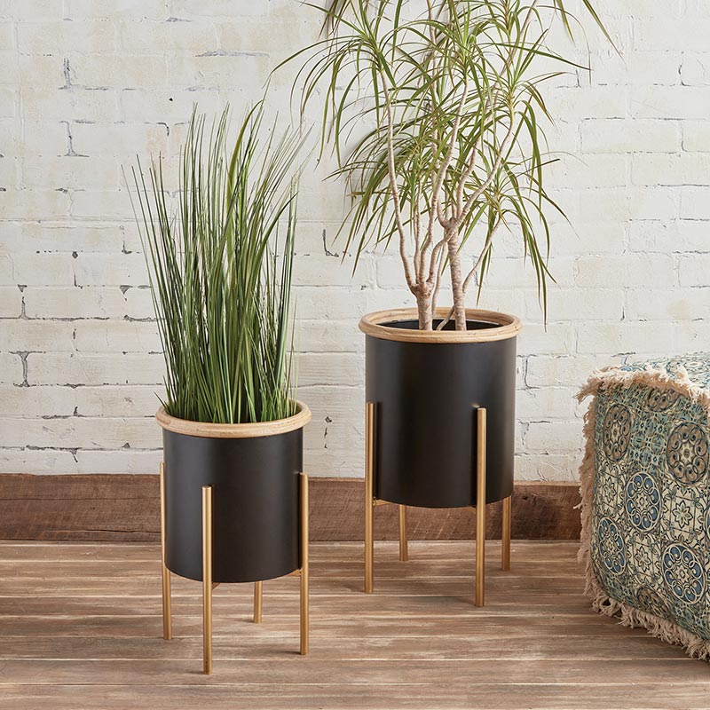 Black Metal Plant Stands Set - Bombay Mercantile