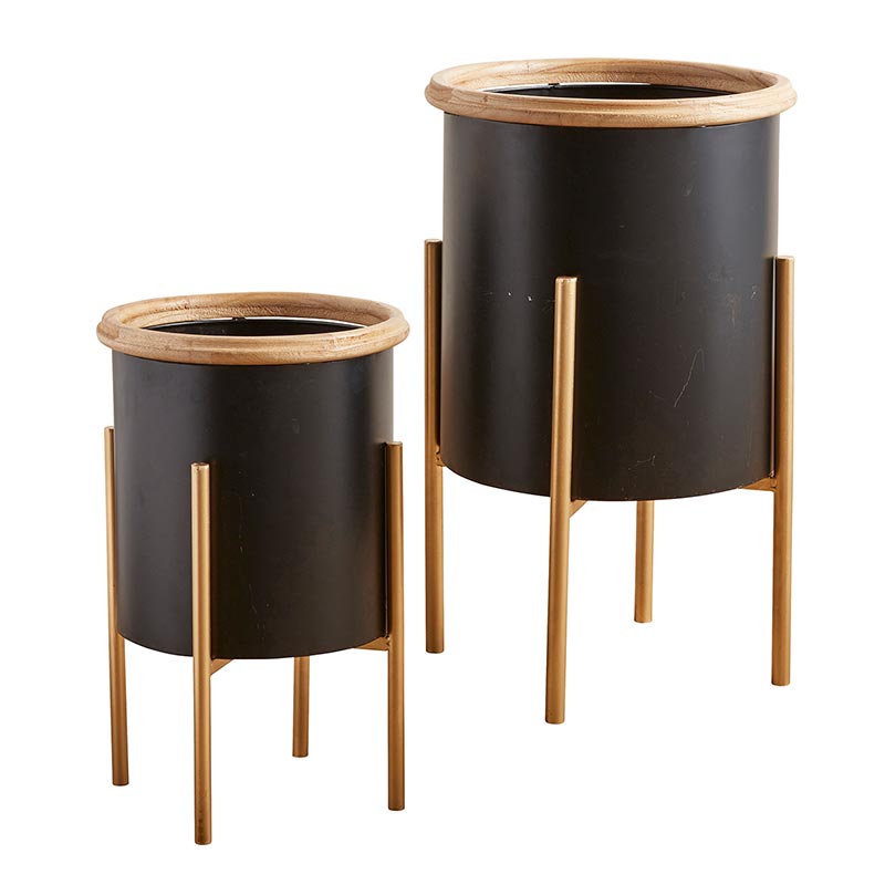Black Metal Plant Stands Set - Bombay Mercantile
