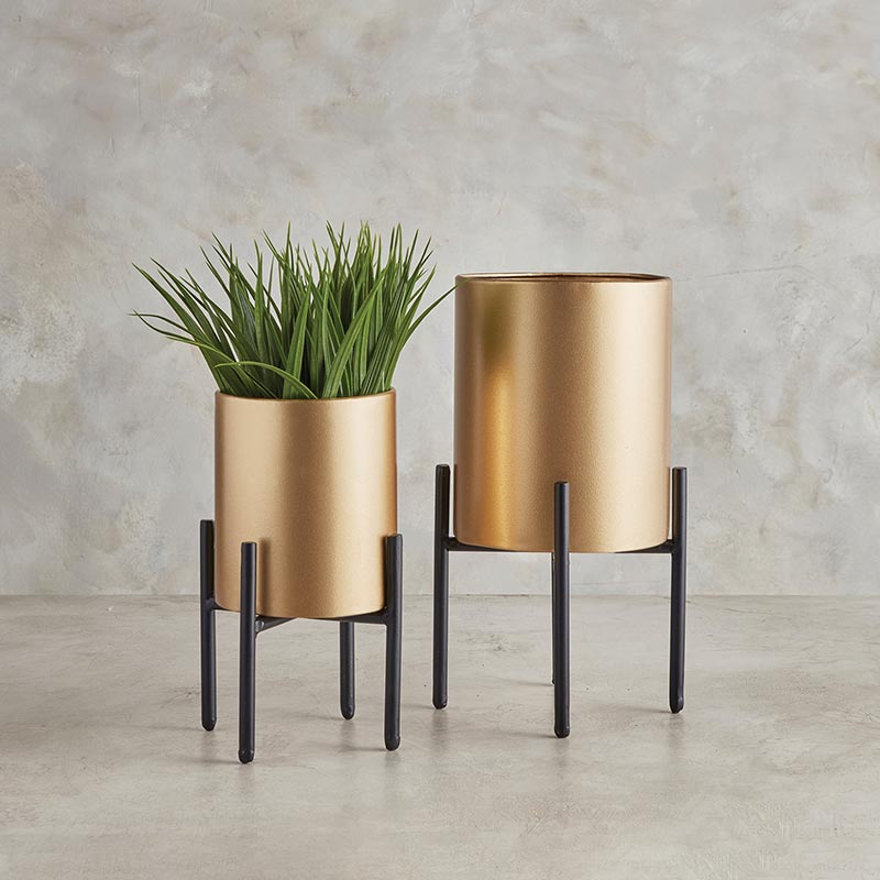 Gold Plant Stands - Set of 2 - Bombay Mercantile