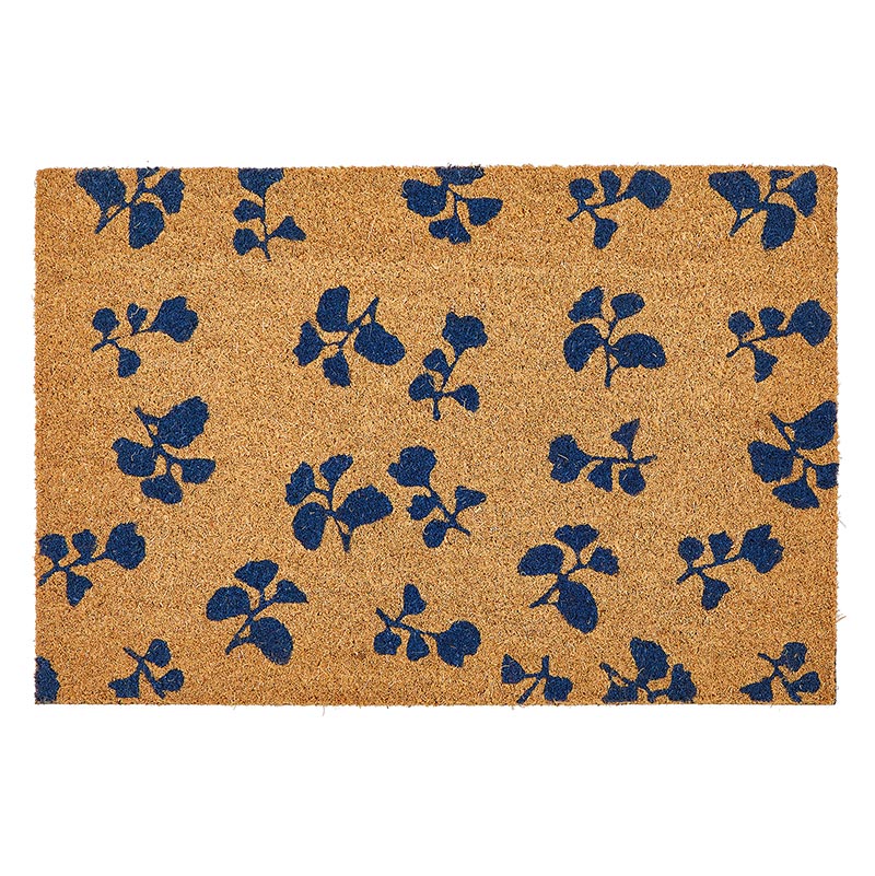 Blue Floral Doormat, In increments of 2 - Bombay Mercantile