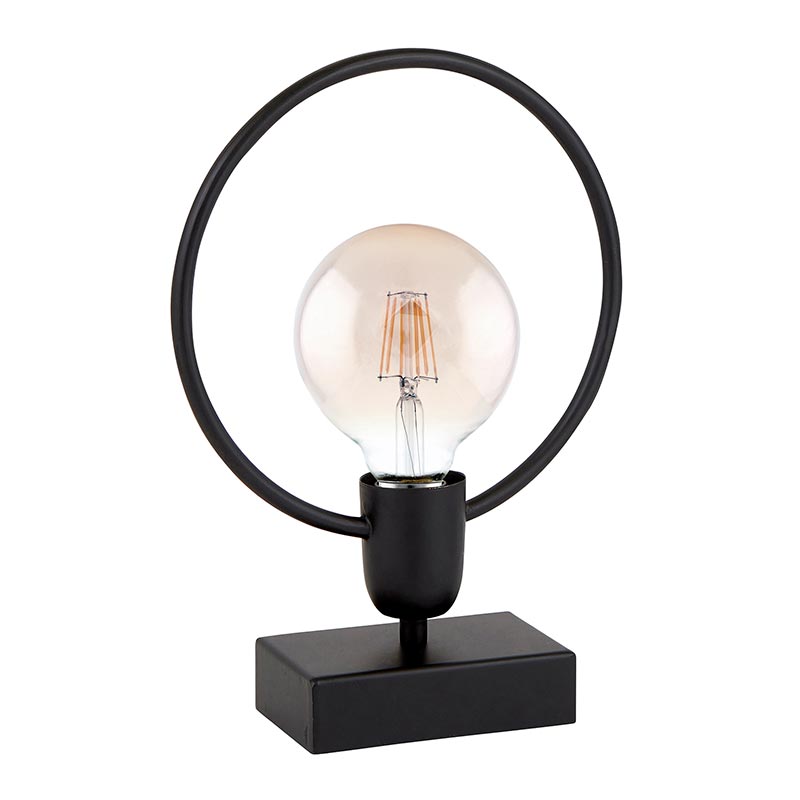 Black Round Table Lamp - Bombay Mercantile