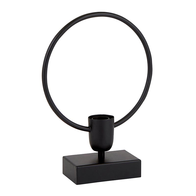 Black Round Table Lamp - Bombay Mercantile