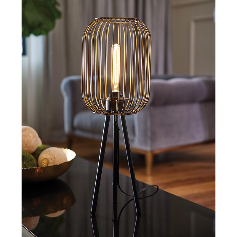 Iron Round Cage Lamp - Bombay Mercantile