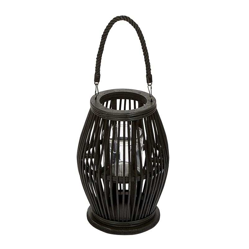 Black Rattan Lantern - Bombay Mercantile