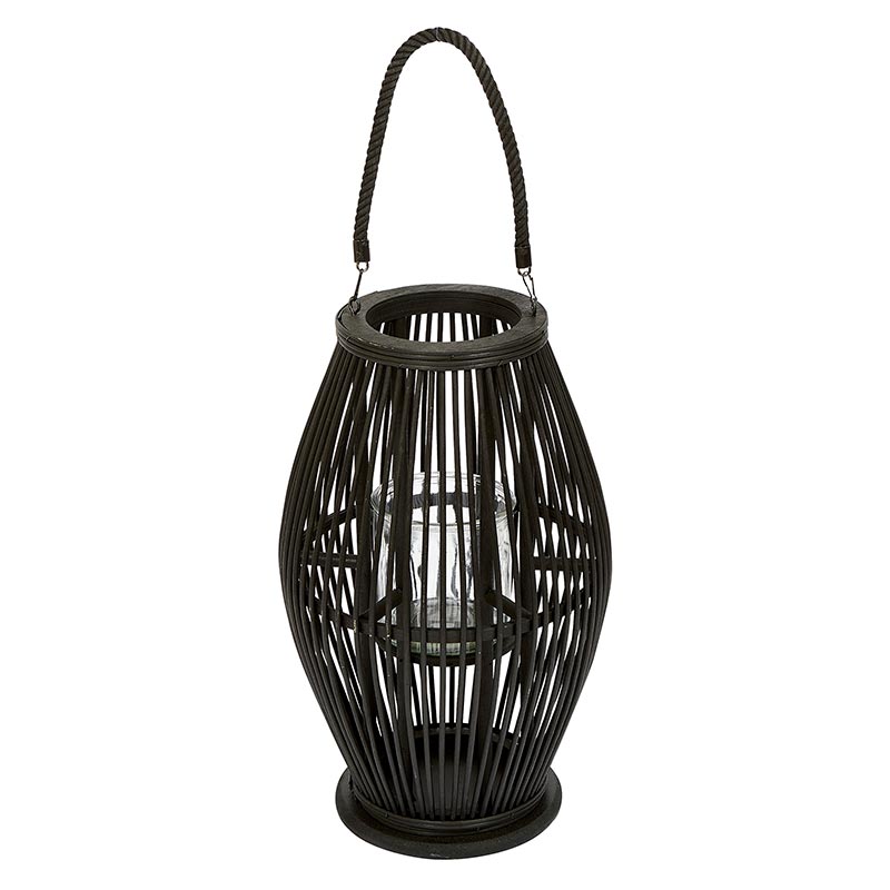 Black Rattan Lantern - Bombay Mercantile