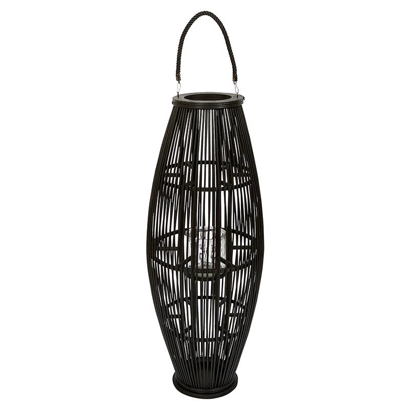 Black Rattan Lantern - Bombay Mercantile