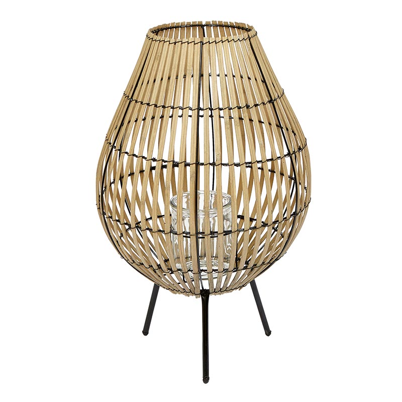 Bamboo Lantern on stand - Bombay Mercantile