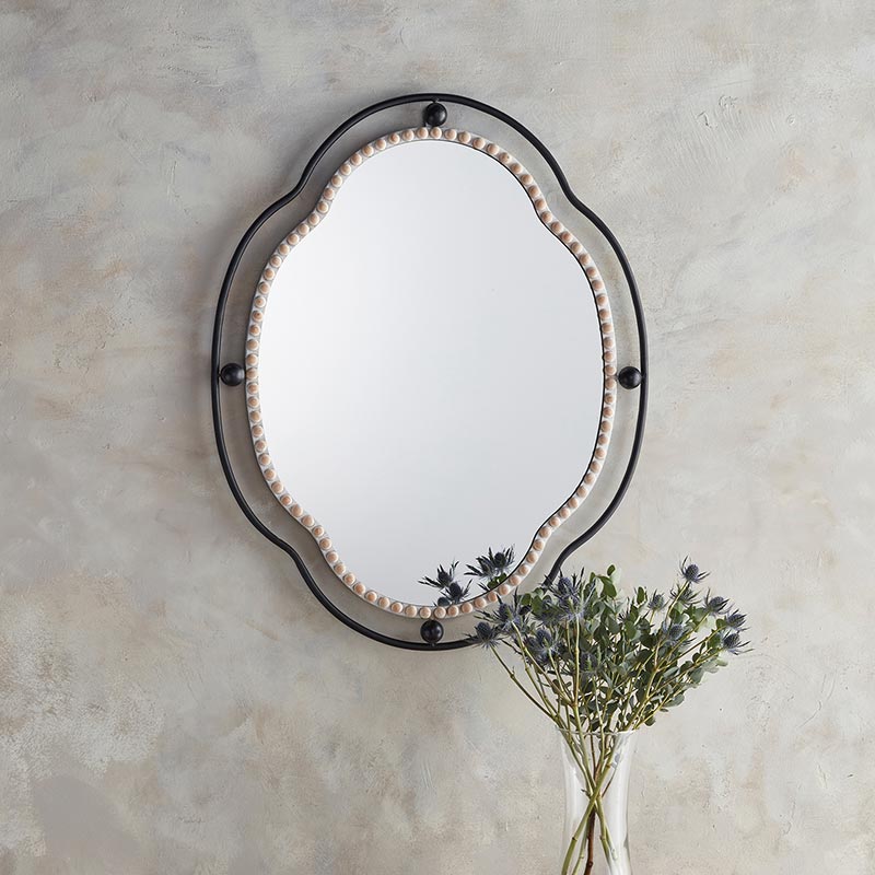 Black Framed Oval Mirror - Bombay Mercantile