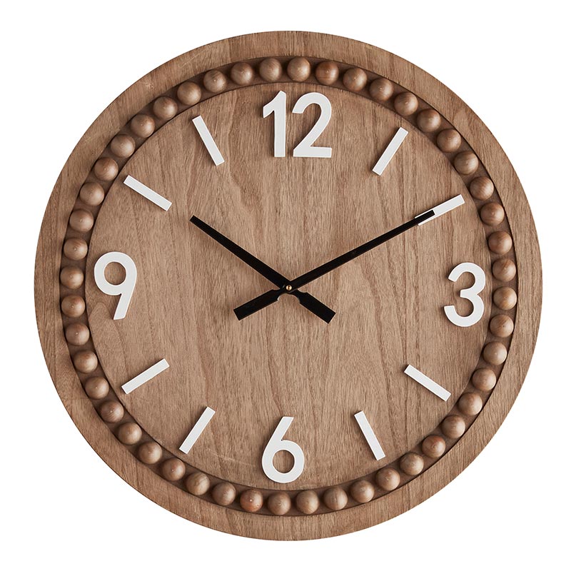 Beaded Wood Wall Clock - Bombay Mercantile