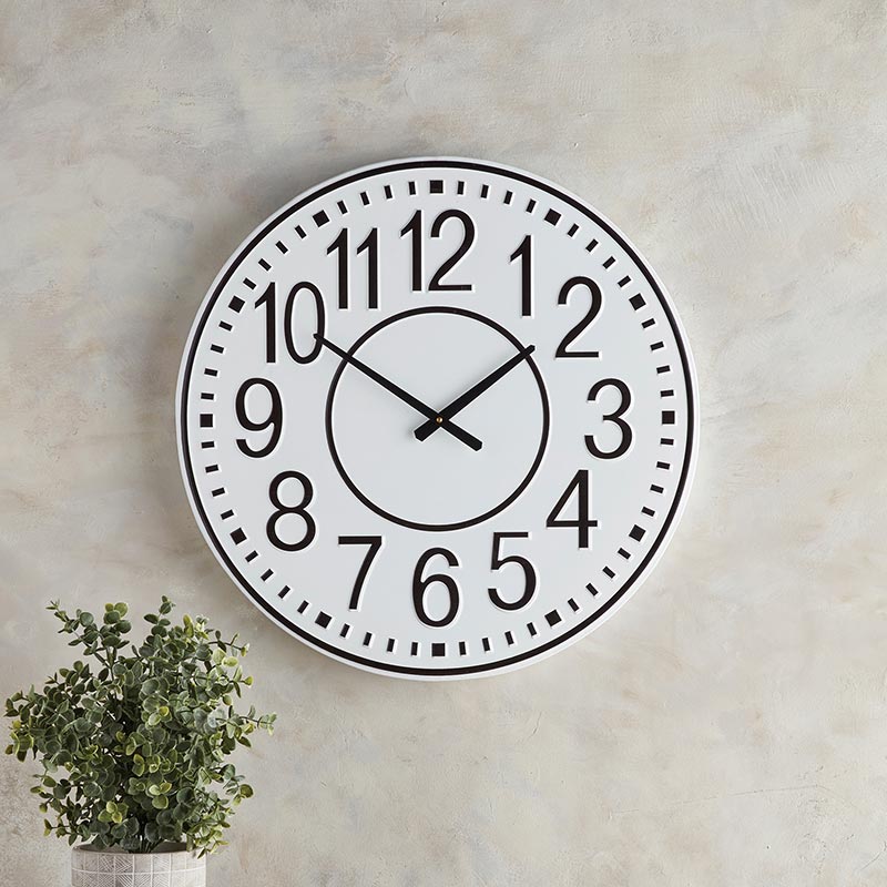 Black & White Wall Clock - Bombay Mercantile