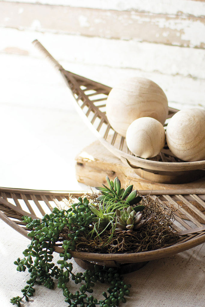 Bamboo leaf baskets, set of 2 - The Nifty Decor
