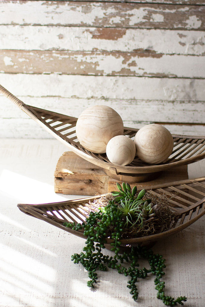 Bamboo leaf baskets, set of 2 - The Nifty Decor