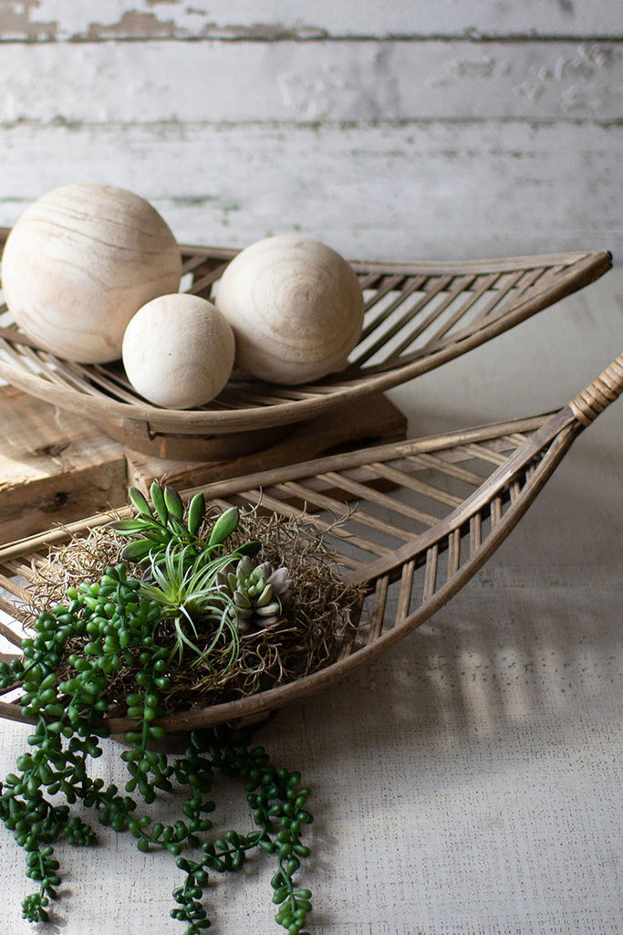 Bamboo leaf baskets, set of 2 - The Nifty Decor