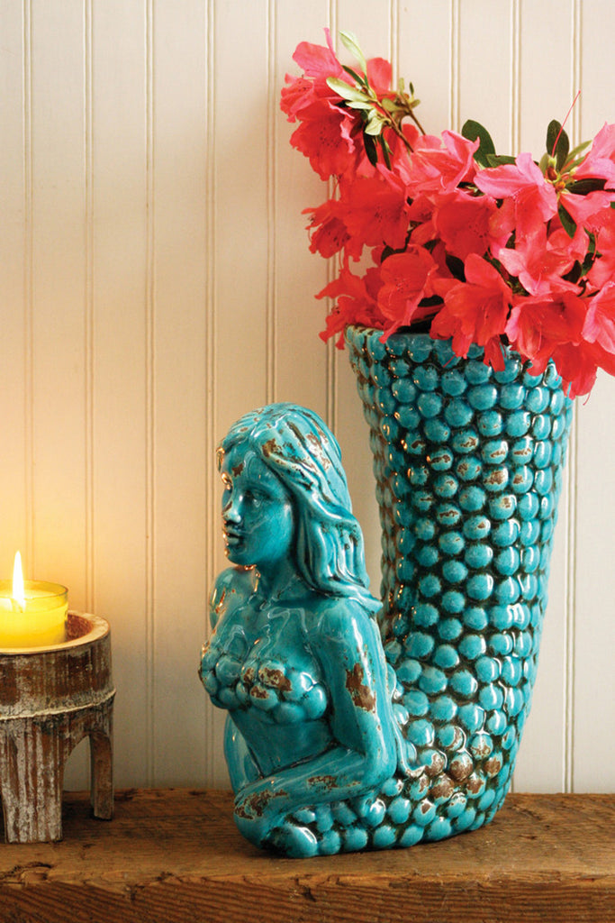 Turquoise mermaid vase - The Nifty Decor
