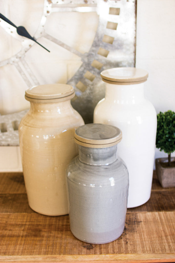 Ceramic canisters, set of 3 - The Nifty Decor