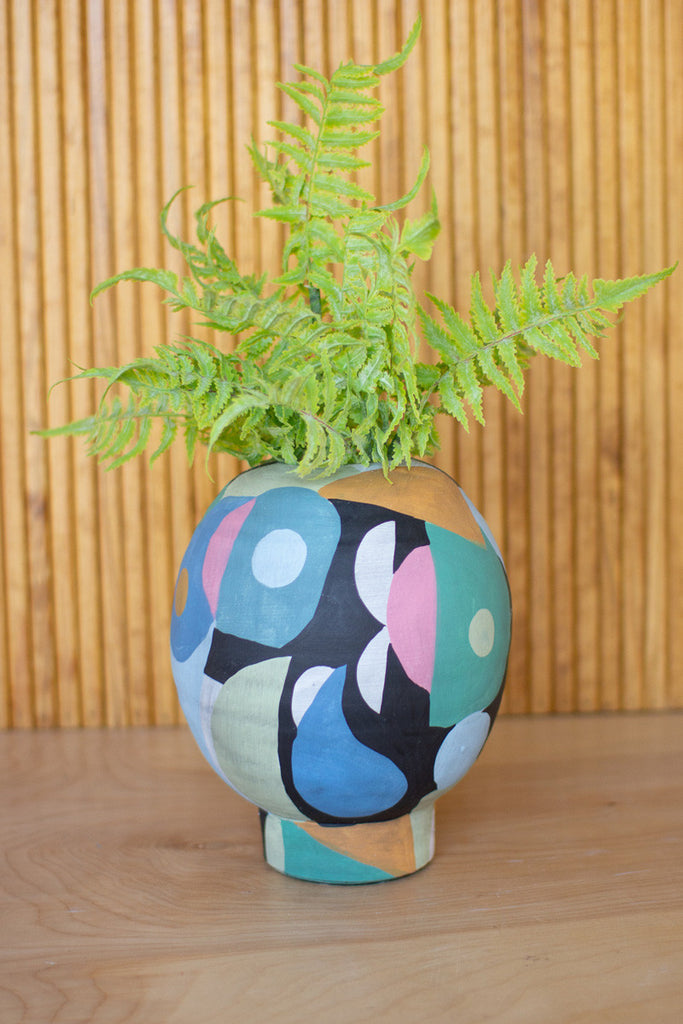 Overlapping shapes ceramic vase \ small - The Nifty Decor