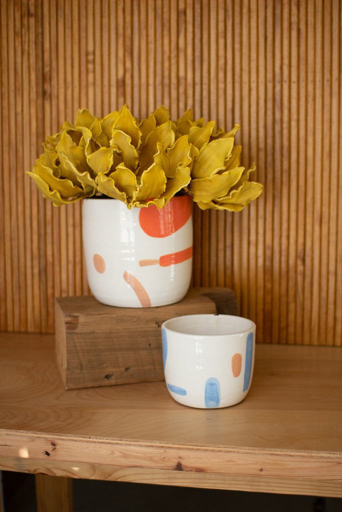 Hand painted flower pots, set of 2 - The Nifty Decor