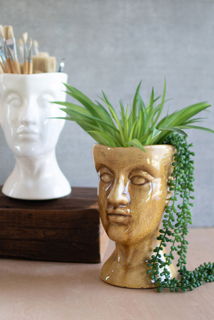 Ceramic head planter - The Nifty Decor