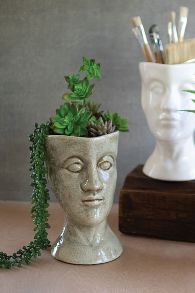 Ceramic head planter - The Nifty Decor