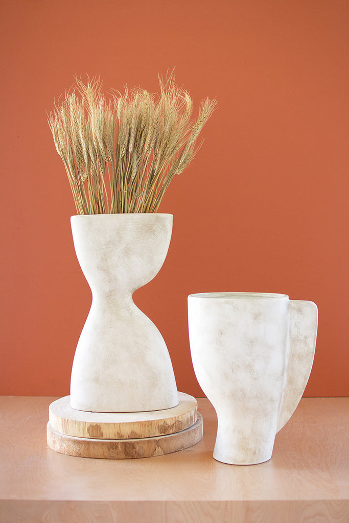 Abstract ceramic white head vase - The Nifty Decor