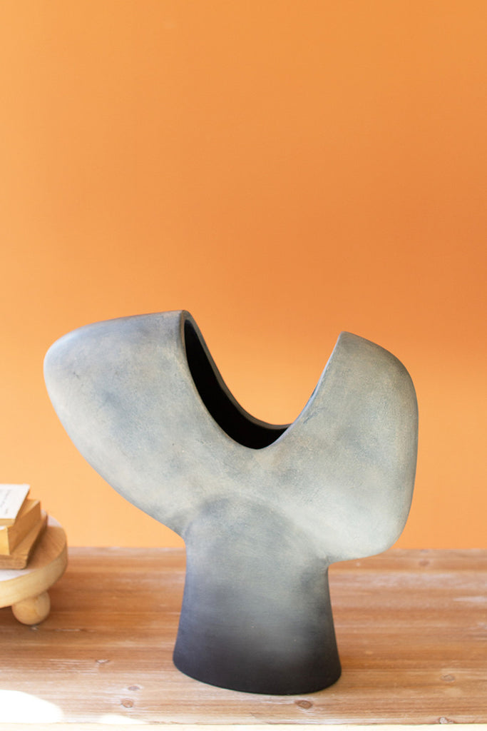 Abstract ceramic grey bust vase - The Nifty Decor