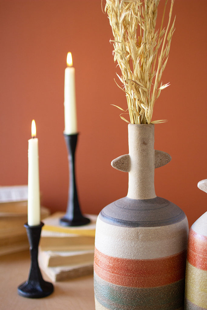 Striped ceramic bottles, set of 2 - The Nifty Decor