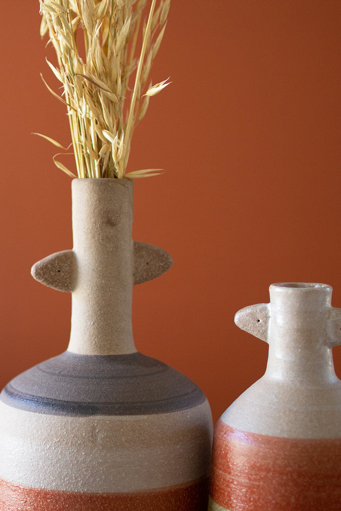 Striped ceramic bottles, set of 2 - The Nifty Decor