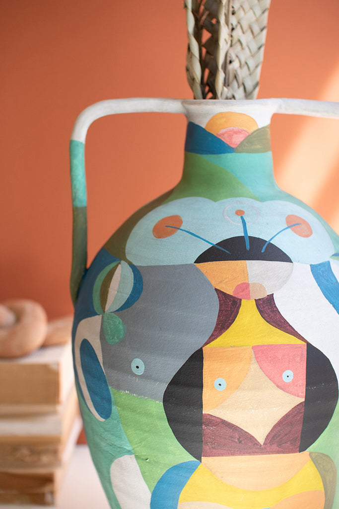 Large multi-colored urn - The Nifty Decor