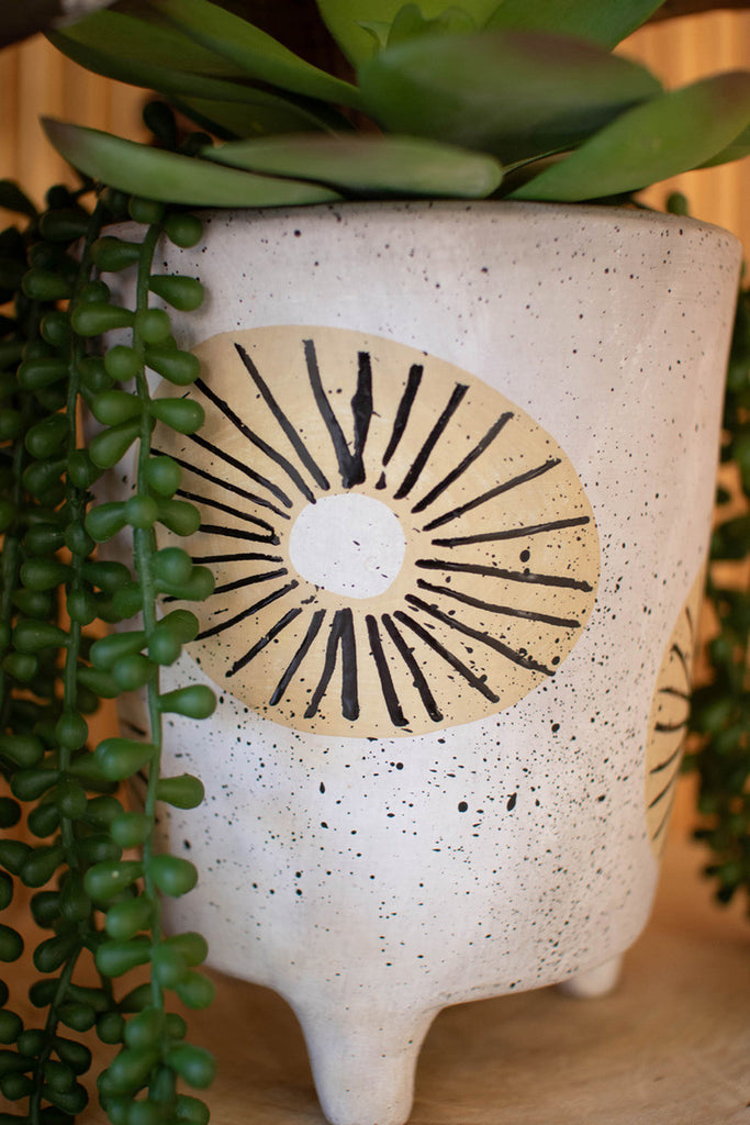 Set of 2 ceramic vases with feet - Bombay Mercantile