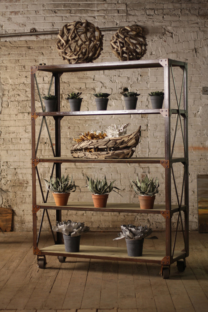 Five shelves and iron caster - The Nifty Decor
