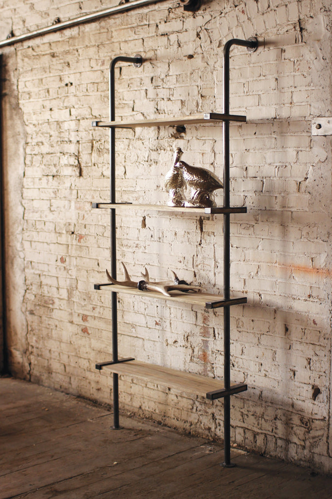 Tall wood shelving unit - The Nifty Decor