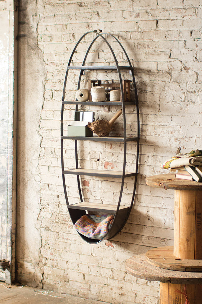 Metal and wood oval shelf - The Nifty Decor