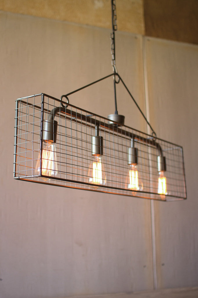 Wire mesh horizontal pendant light - The Nifty Decor