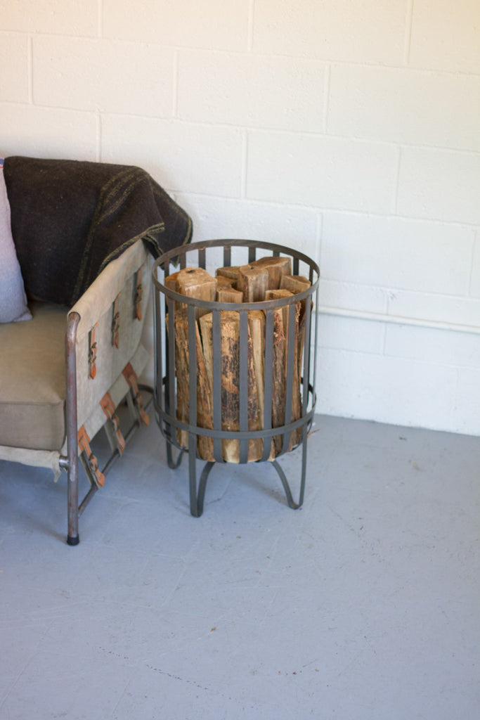 Metal log basket - The Nifty Decor
