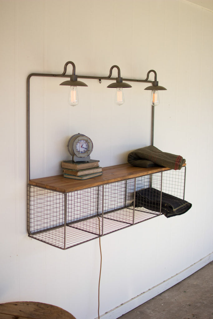 Wire cubby with three lights - The Nifty Decor